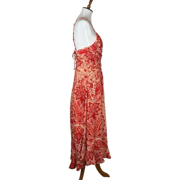 Farm Rio Red Jaipur Crossover Linen Blend Maxi Sundress Women’s Size Small NEW - Picture 4 of 16
